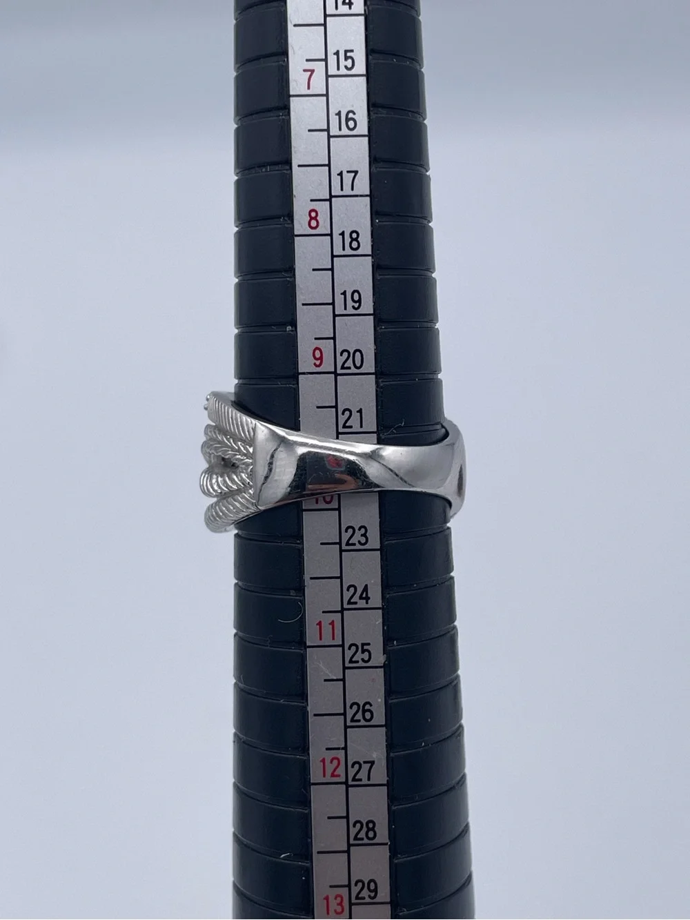 Judith Ripka Sterling Silver 925 CZ Pavé Highway Crisscross Ring Thailand Size 9
